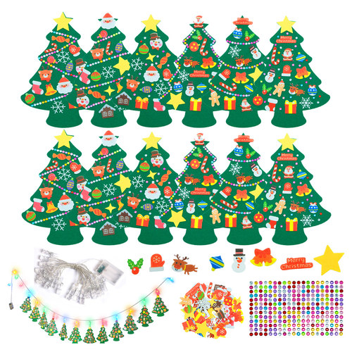 12 Pieces DIY Christmas Stickers with Glitter Stickers Stick