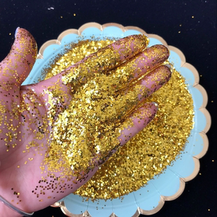 PET Circular Glitter Powder Golden Sequins 10g Flas Colorful