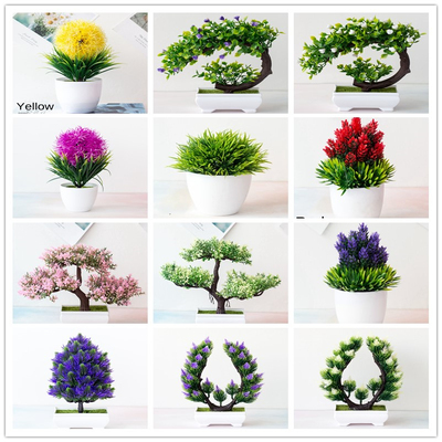 1pc Artificial Plants Bonsai Small Tree Pot Plants Fake Flow