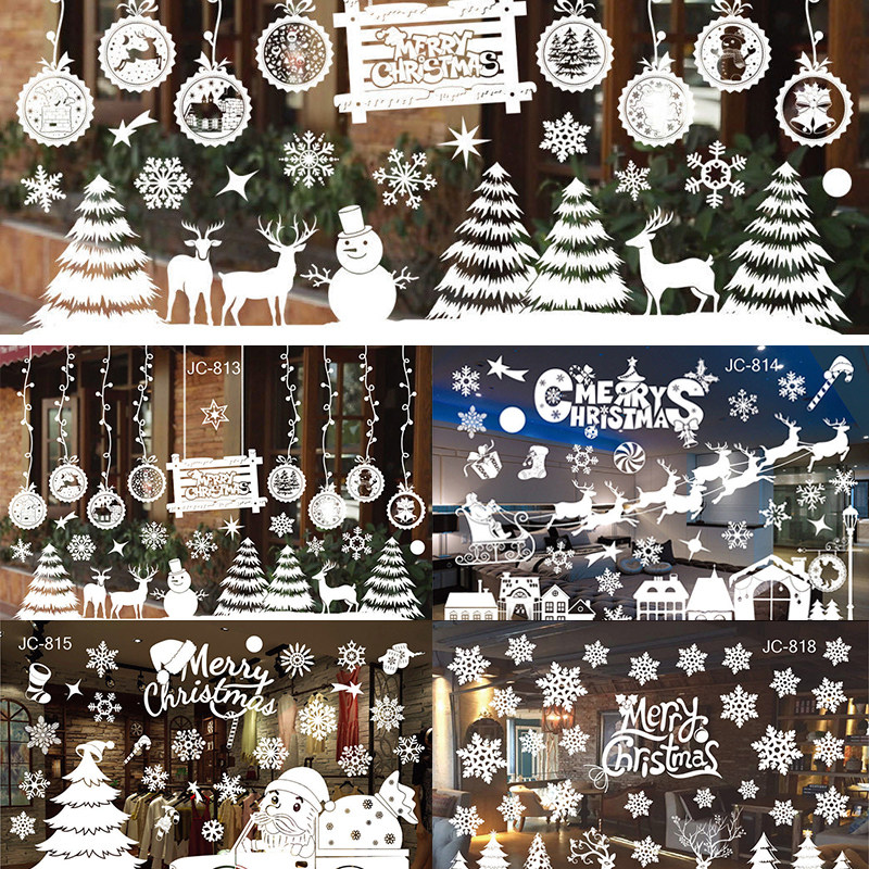 removable christmas window wall sticker cute santa claus sno