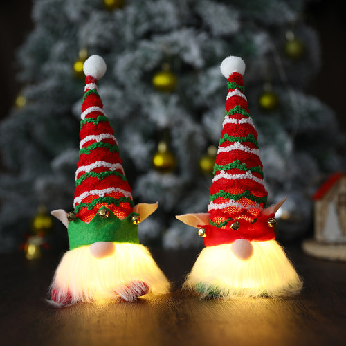 Cute Plush LED Luminous Gnome Elf Dolls With Elf Ears Christ