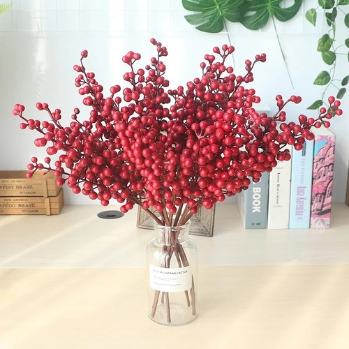 Berry Artificial Flower Fake Red Berries Christmas Flower Ne