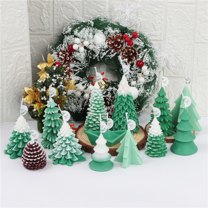 Diy Christmas Tree Candle Silicone Mold Christmas Cake Decor