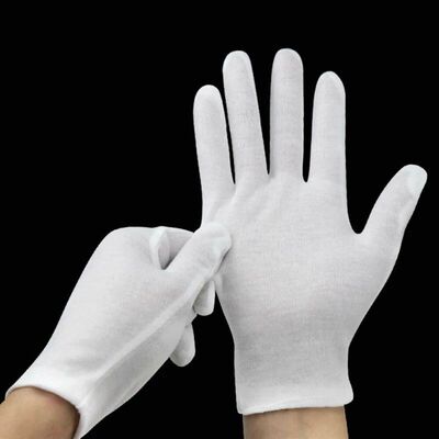 24PCS White Gloves 12 Pairs Soft Cotton Gloves Coin Jewelry