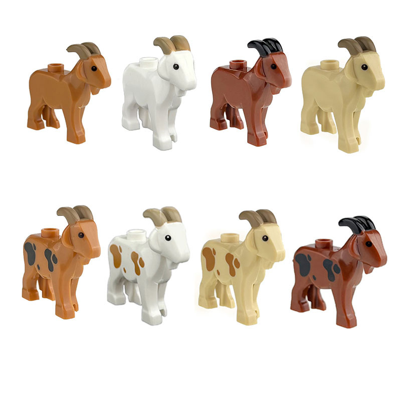 8Pcs City Small Animal Goat Sheep MOC Scene DIY Spare Parts