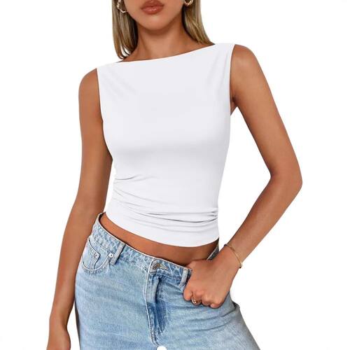 Women Vest Top Backless Sexy Y2K Fashion Slim-fit Spring Sum