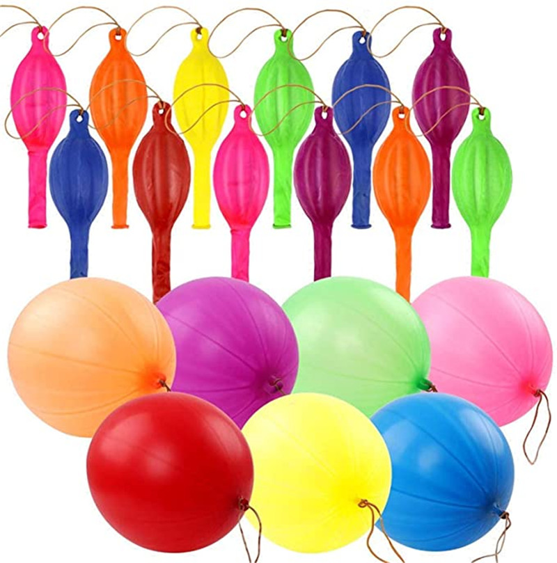 5/10Pcs Punch Balloons with Rubber Band 18inch Thicken Fun B