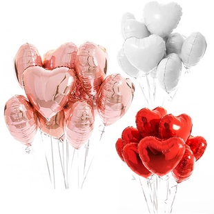 10pcs Multi Rose Gold Heart Foil Balloons Helium Balloon Bir