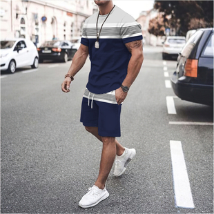 Men's 2022 Summer Fashion T-shirt Shorts Two-Piece Loose Cas
