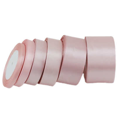 (25 yards/roll) Light Pink Single Face Satin Ribbon Wholesal