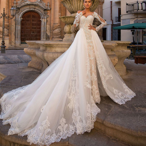 Sexy Mermaid Wedding Dress Detachable Train 2022 Newest Off