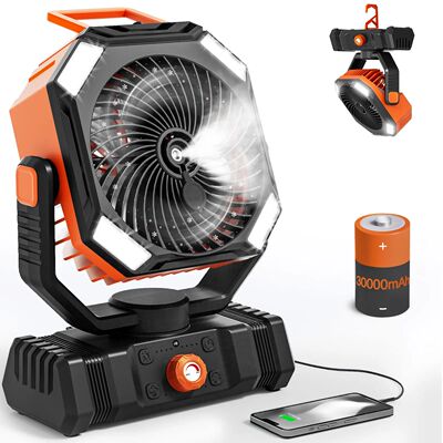 30000mAh Battery Powered Misting Fan for Outdoor Beach Tent