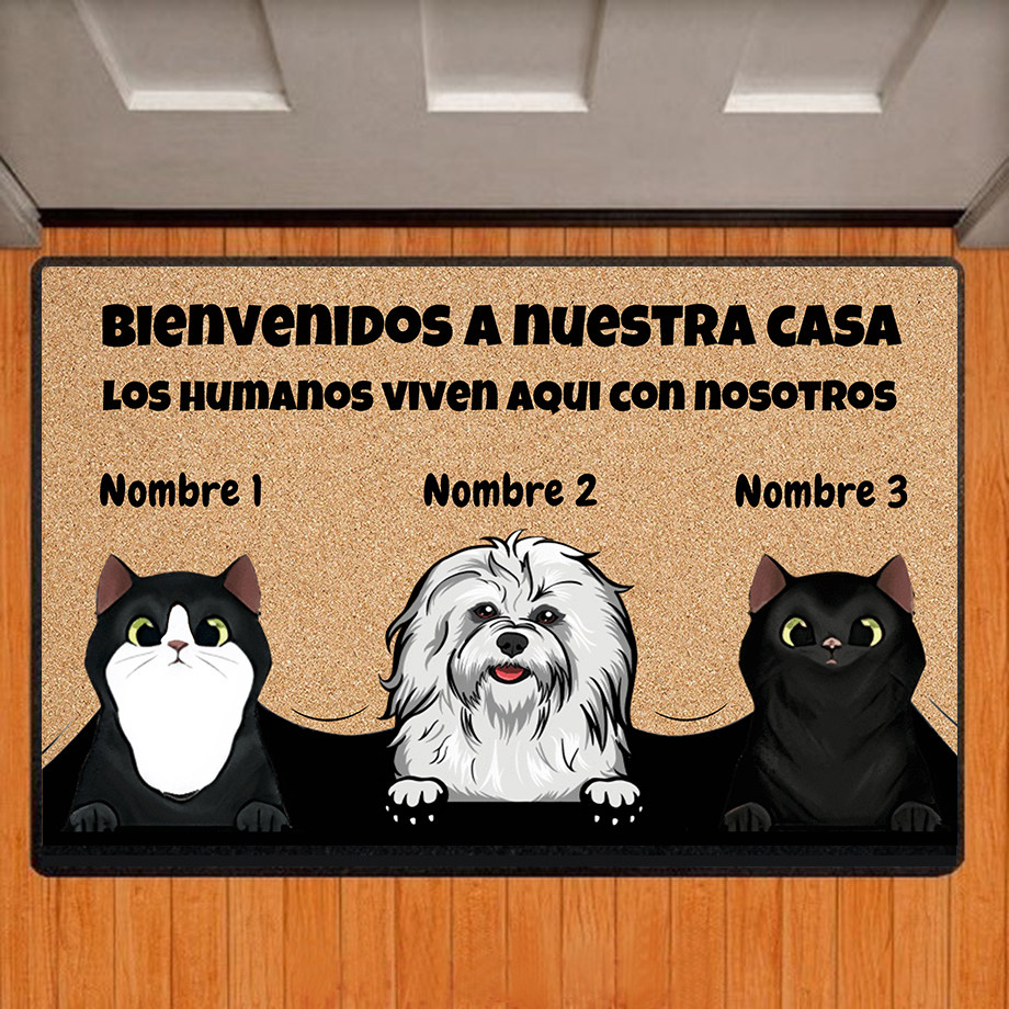 Personalized Pet's Doormat Custom Mats Dog Cat Name Rug Floo