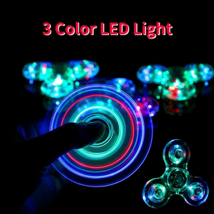Light Spinn Luminous Top Transparent Hand Fidget LED Spinner