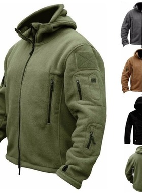 Men US Military Winter Thermal Fleece Tactical Jacket Outdoo