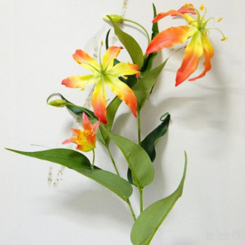 Flame Lily single Branch Artificial Flowers for Home Party W