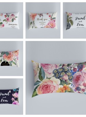 American country flower pattern sofa bedside pillow cover mo