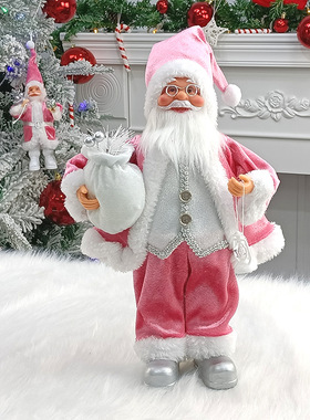 30cm Pink Standing Posture Gift Santa Claus Doll Oranments X