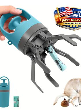 Portable Dog Pooper Scooper No Touch Claw Pickup Tool with W