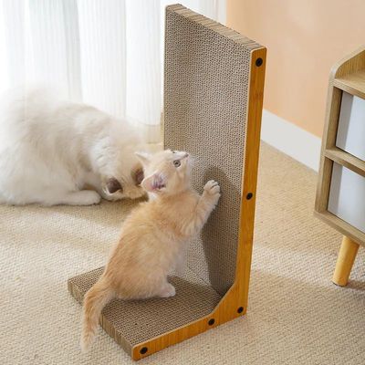 Pet Cat Scratching Board L-shaped Mat Scraper Claw abreactio