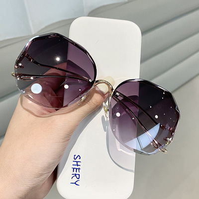2022 Rimless Sunglasses Fashion Sunglasses Women Tide Vasos