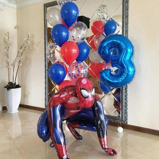 1Set Marvel Hero Big Foil Spiderman Number The Balloons