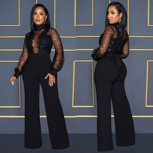 Fashion Women's Clothing Hollow Long-sleeved Loose Wide Leg