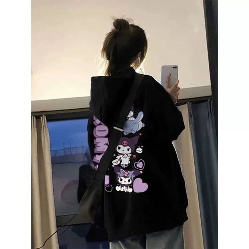 Sanrio Kuromi Y2K Sweatshirts Spring Clothes Ladies Long Sle