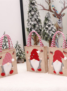 Navidad 2022 Santa Sacks Candy Handles Drawstring Gift Bag C