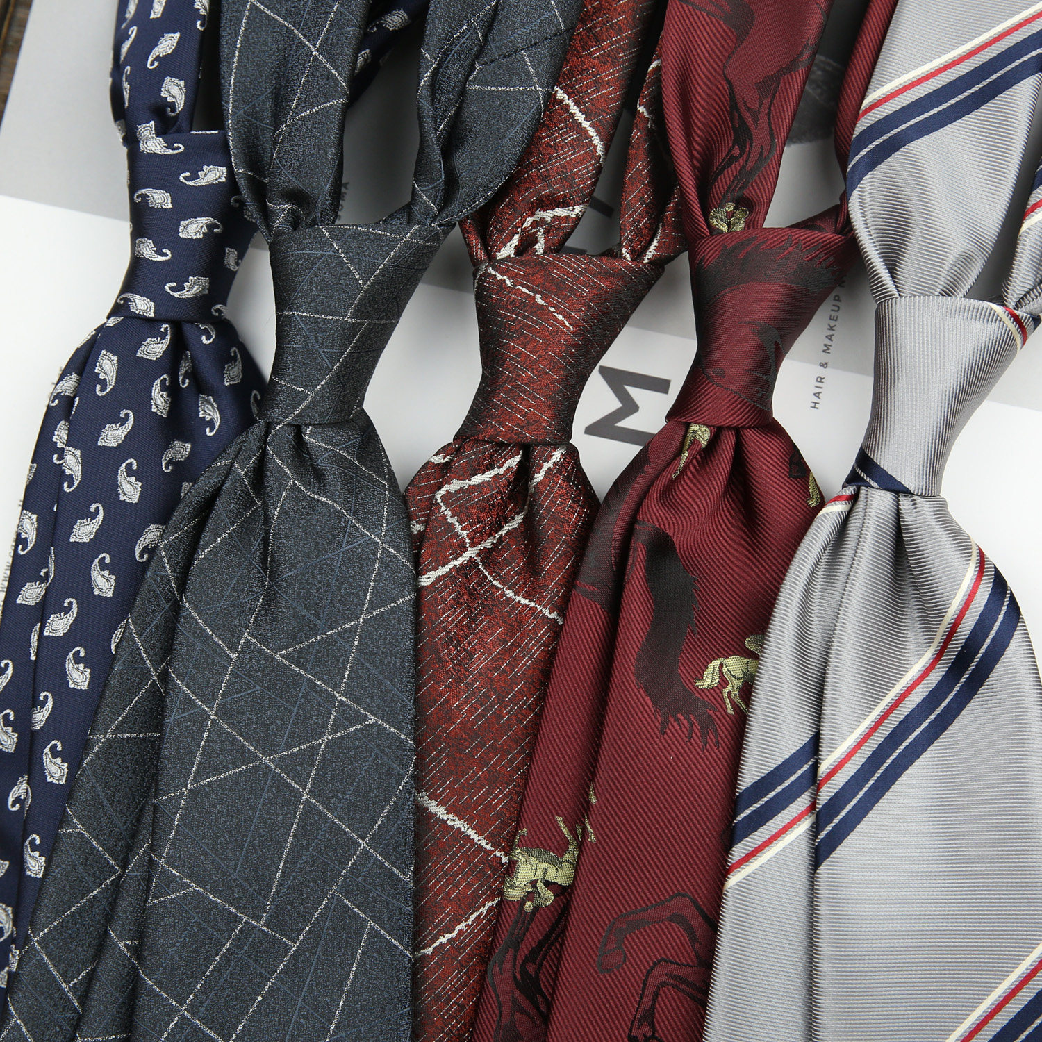 领带男手系款职业衬衫条纹韩版百搭正装商务休闲结婚黑色红色8CM