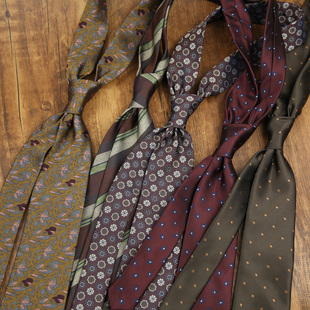 8CM色织提花复古商务领带男女百搭休闲箭头型西服店配饰休闲主持