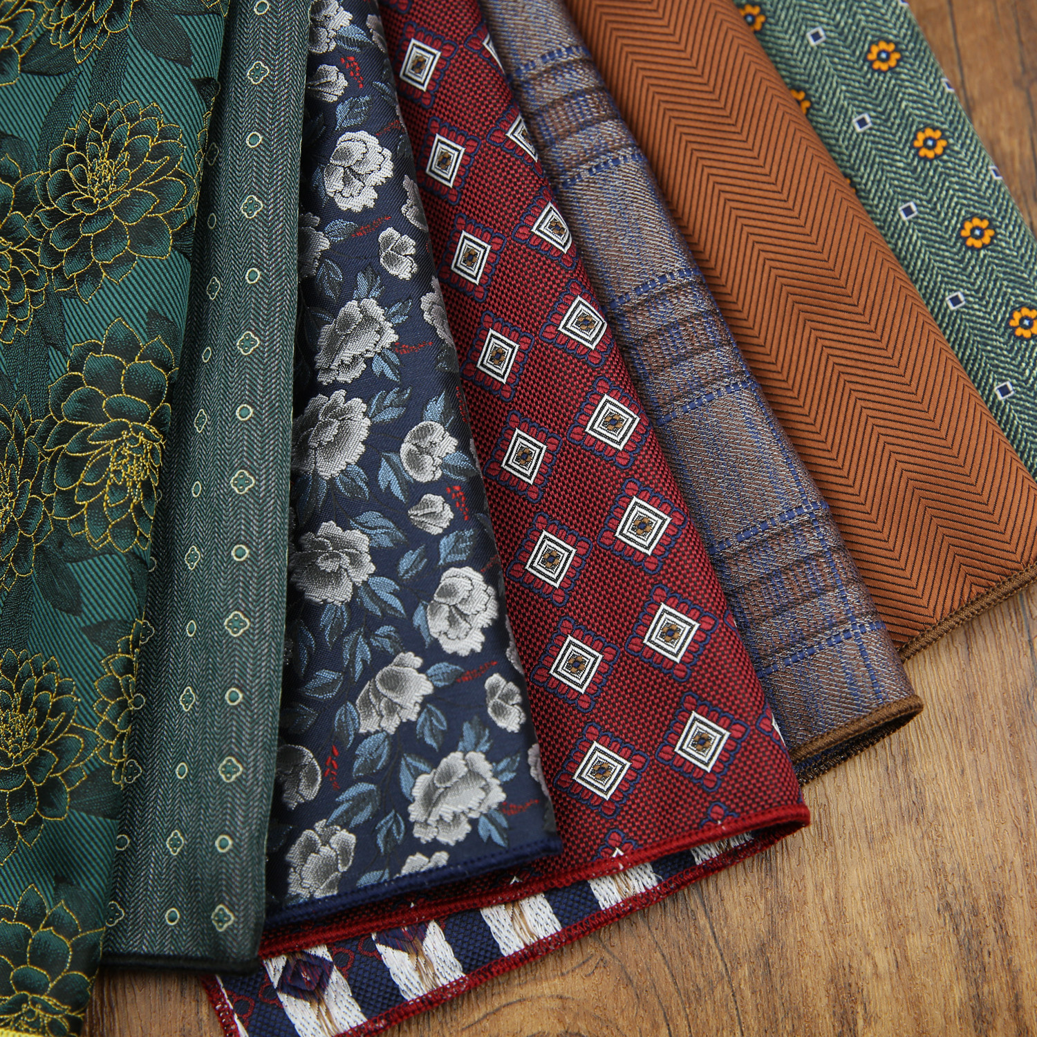 休闲涤纶丝提花男士西装口袋巾