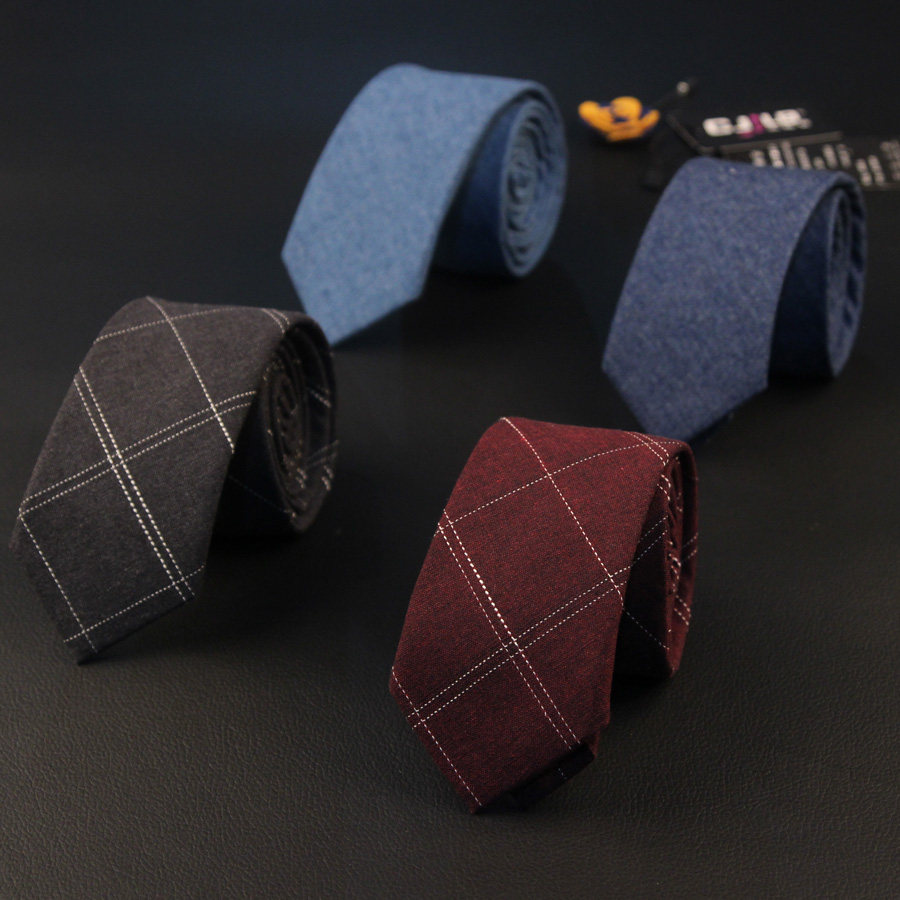 男女士时尚6cm麻棉领带 韩版英伦窄版领呔 格子色牛仔色,服饰配件/皮带/帽子/围巾,领带,淘宝优惠券,粉丝福利购,淘宝优惠卷