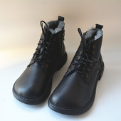 男真皮纯羊毛宽头大脚英伦雪地靴保暖皮靴小众外贸手工大棉马丁靴