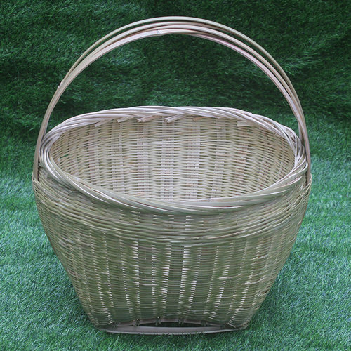 手工编织竹篮子装水果蔬菜竹圆筐