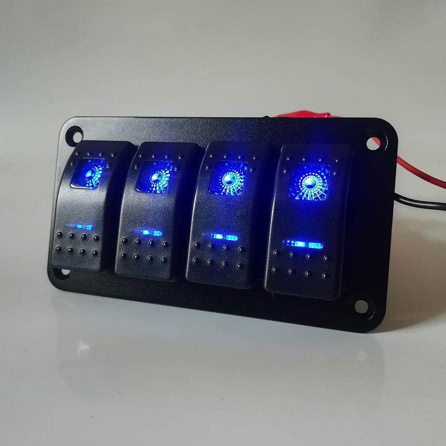 房车开关四位改装金属面板组合二档ON-OFF汽车船形翘板12V24V通用