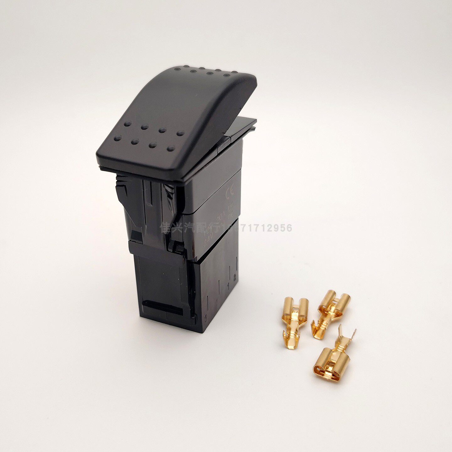 扫地车开关三脚二档自锁onon无灯12v24V220v通用汽车改装翘板按键