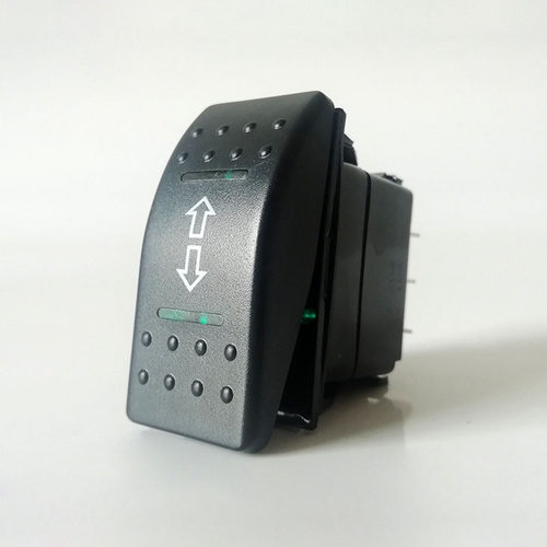 汽车开关三档自复位绿光12V通用