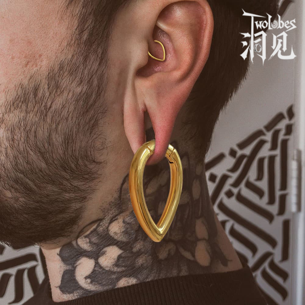 Twolobes水滴耳重耳扩穿孔饰品