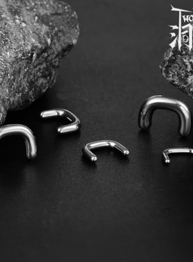 Twolobes洞见 U形马蹄环鼻环ASTM F136钛合金防过敏穿刺鼻中隔