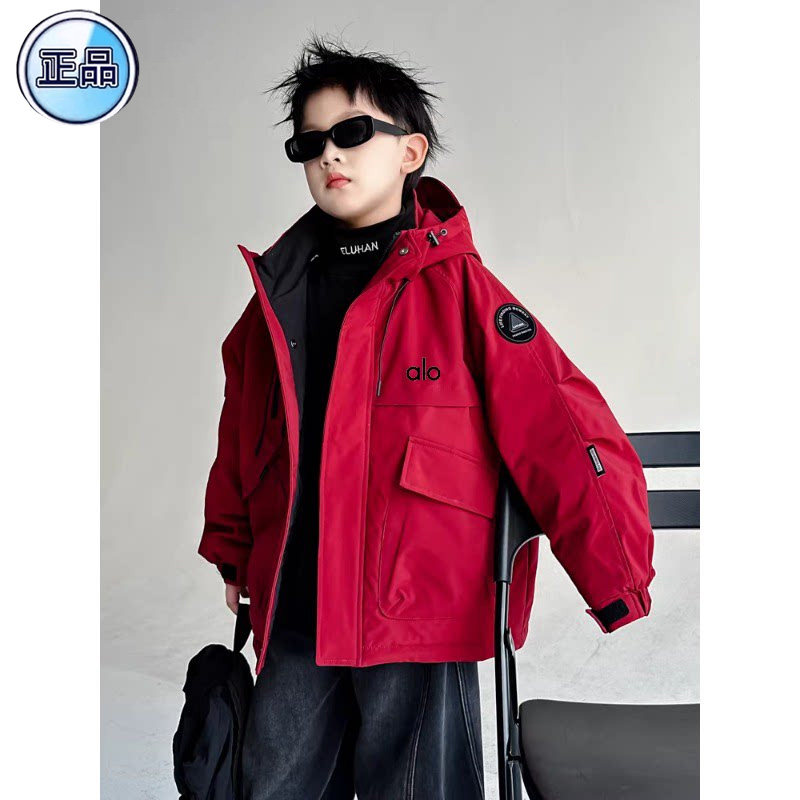 品牌正品男童夹棉外套2026新款秋冬款冲锋衣大儿童男孩冬季派克服