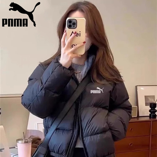 品牌正品黑色短款羽绒服女冬季2025新款小个子韩版立领面包服外套