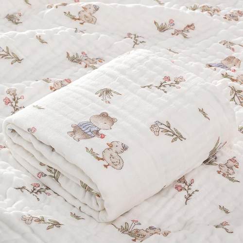 婴儿浴巾纯棉纱布吸水盖毯抱被