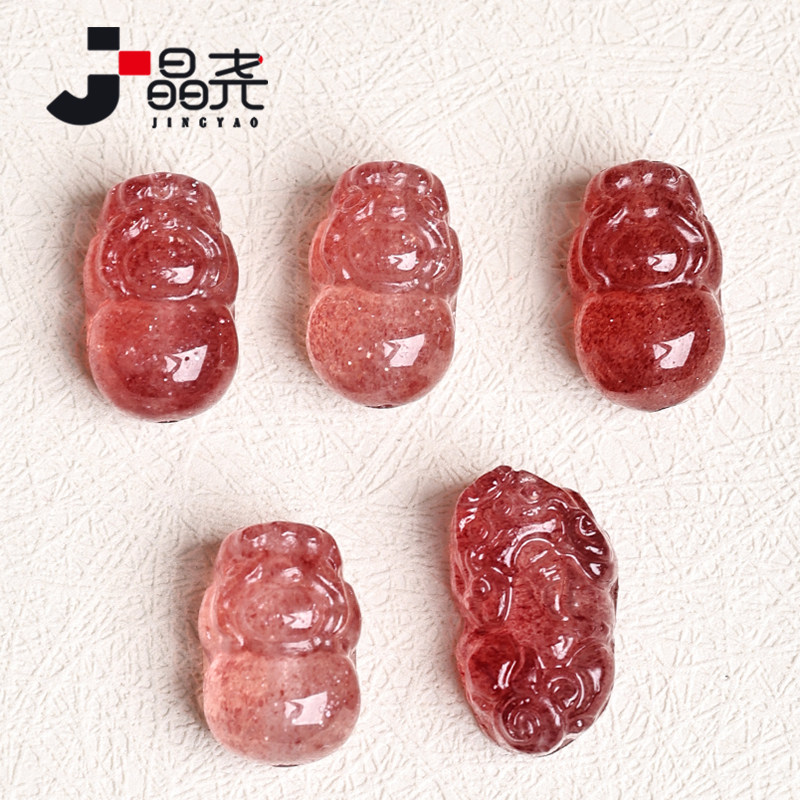 天然星光鸽血红草莓晶貔貅