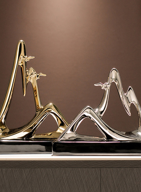 金山银山招财轻奢创意摆件乔迁新家居客厅电视柜酒柜装饰高端大气