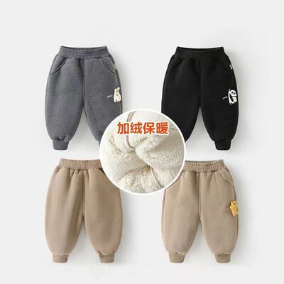 儿童加绒运动长裤婴儿秋冬款裤子