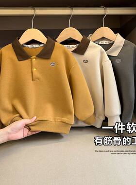 男童POLO领卫衣春秋新款儿童上衣