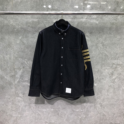 TB牛仔衬衫长袖男生春秋外套夹克