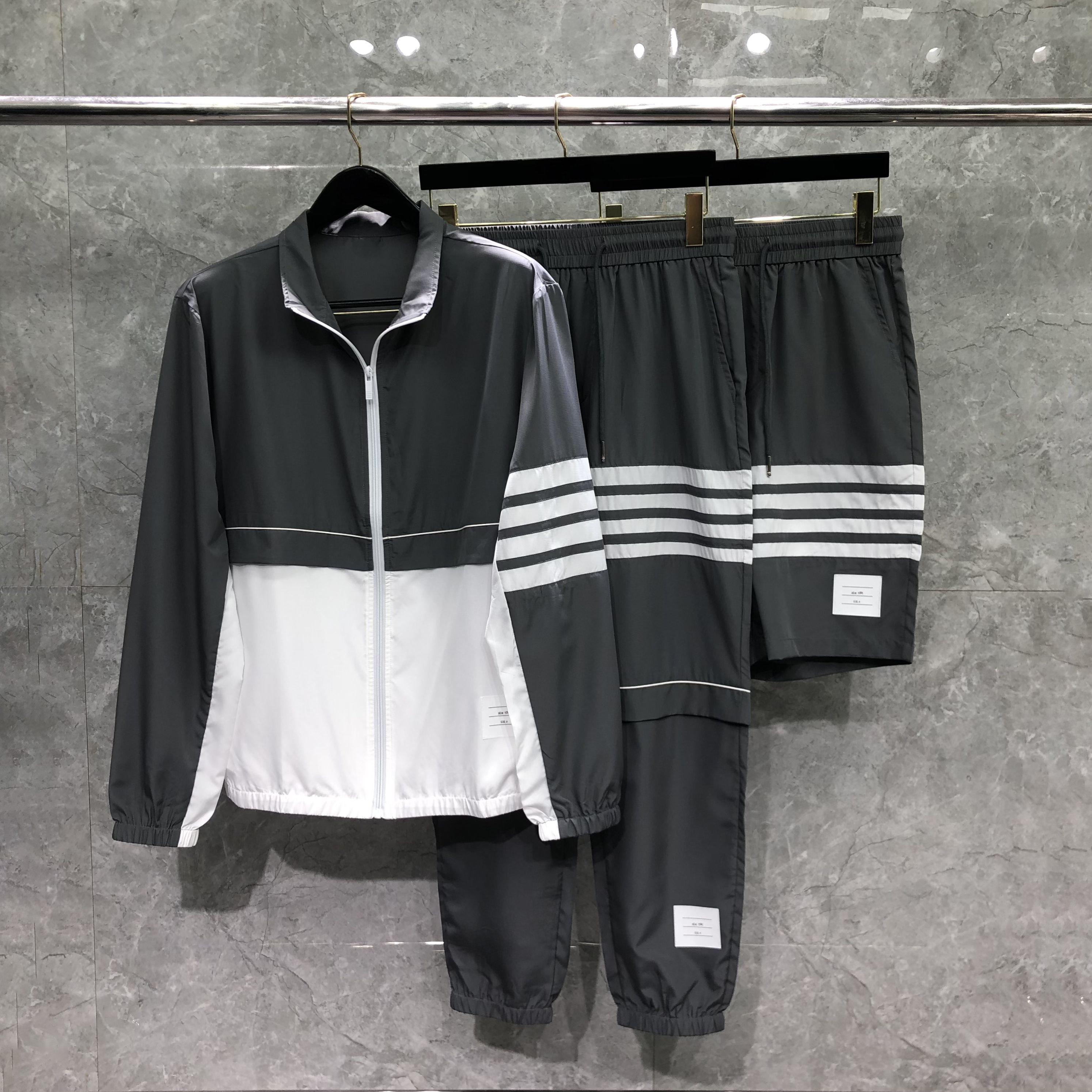 TB防晒服户外速干运动套装男女夏季薄款情侣休闲防晒衣冰丝三件套