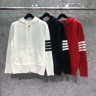 TB慵懒风连帽针织衫外套男秋冬季后背小狗穿搭韩系宽松高级感毛衣